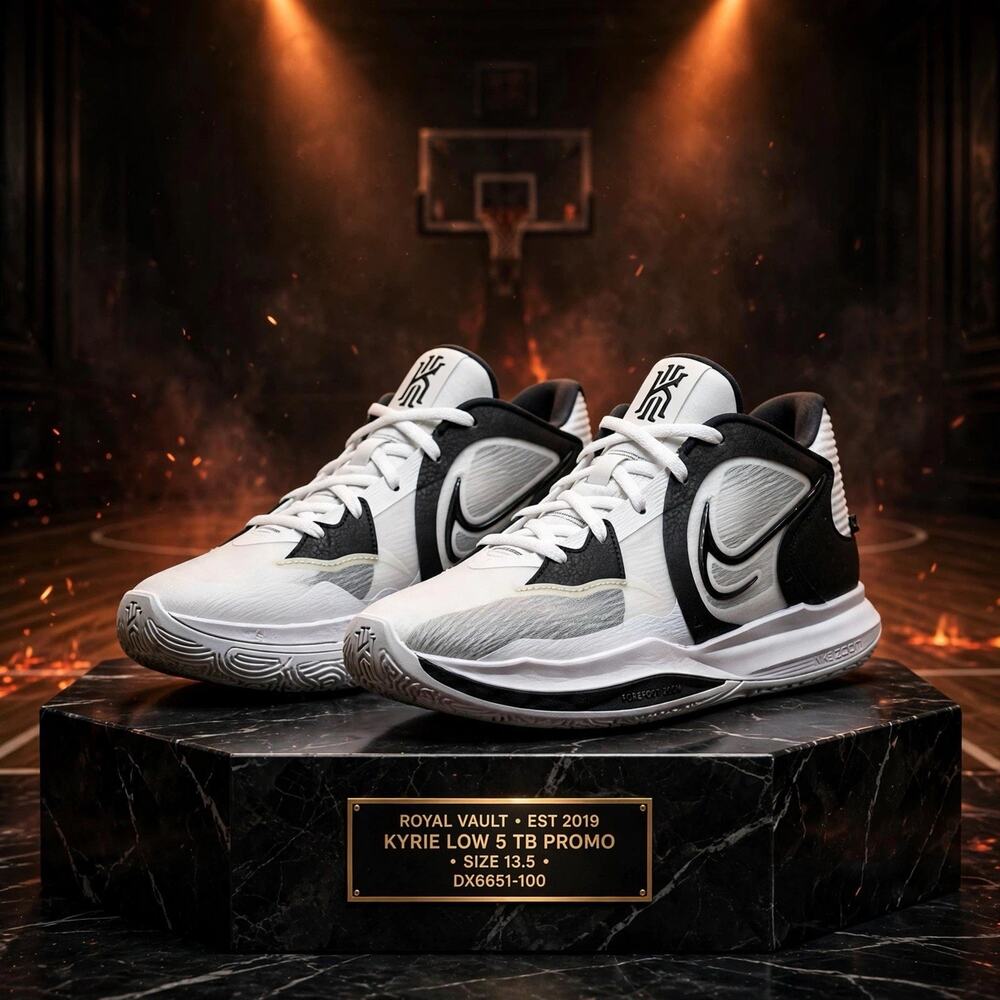 Size 13.5 - Nike Kyrie Low 5 TB Promo White Black DX6651-100 OG Box Hoop Shoe